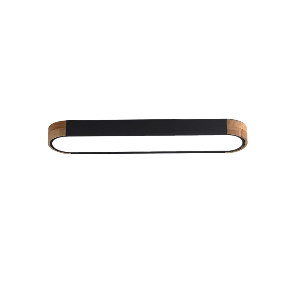 Farmhouse Wood Long Oval Dimmable LED Flush Mount - 37 3000k/6000k