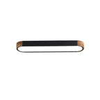 Farmhouse Wood Long Oval Dimmable LED Flush Mount - 37 3000k/6000k
