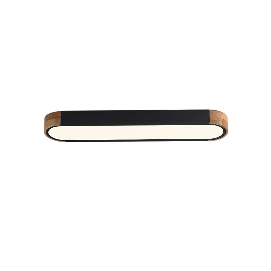 Farmhouse Wood Long Oval Dimmable LED Flush Mount - 37 3000k/6000k