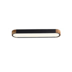 Farmhouse Wood Long Oval Dimmable LED Flush Mount - 37 3000k/6000k