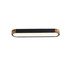 Farmhouse Wood Long Oval Dimmable LED Flush Mount - 37 3000k/6000k