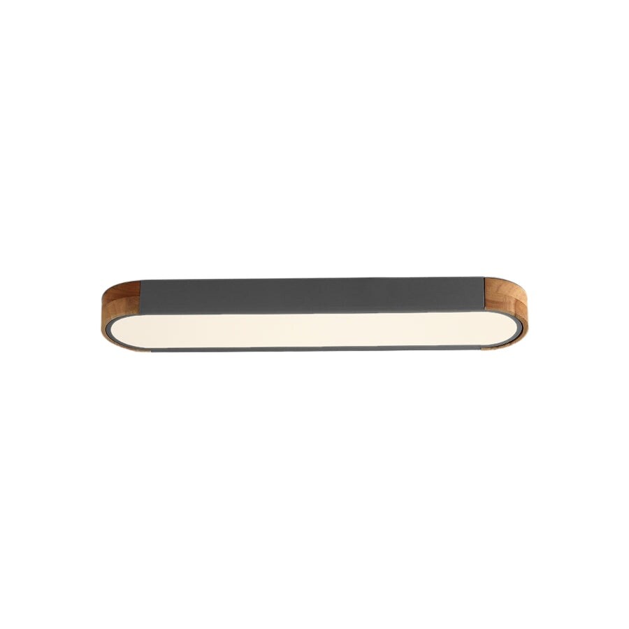 Farmhouse Wood Long Oval Dimmable LED Flush Mount - 37 3000k/6000k