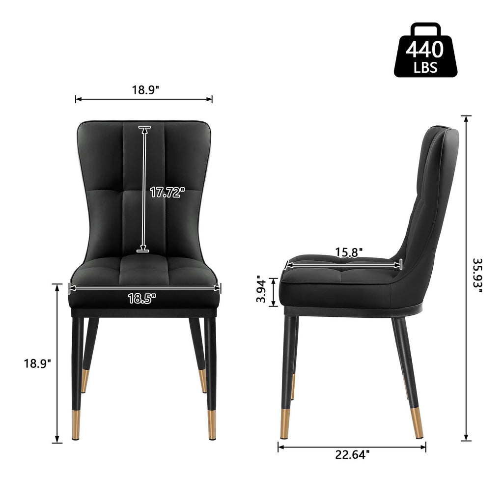 Faux Leather Upholstered Dining Chairs Set of 2/4