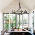 Fidenza 12-light Modern Farmhouse Empire Wagon Wheel Chandelier with UL - D40'' * H135''
