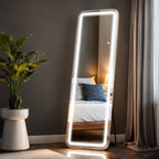Floor Mirror with LED Light, 64 x 21 Full Length Mirror with Stand, Hanging Mirror Wall Mounted Mirror Full Body Mirror