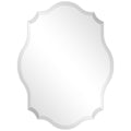 Frameless Beveled Oblong Elegant Scalloped Wall Mirror