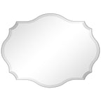 Frameless Beveled Oblong Elegant Scalloped Wall Mirror