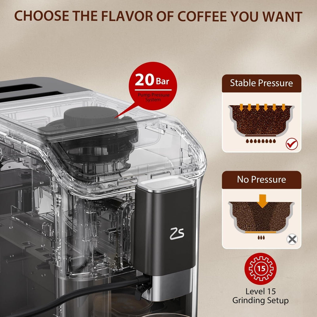 Fully Automatic Espresso Machine with Automatic Milk Frother