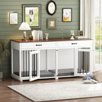Furniture Style Dog Crate, 64.5 Inch Wooden Large Dog Kennel