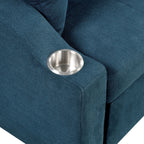 Furniture of America Scarlett Modern Tufted Space-Saving Sleeper Sofa Sectional with Cup Holders