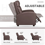 Furniwell PU Leather Sofa Recliner with Padded Seat and Backrest.