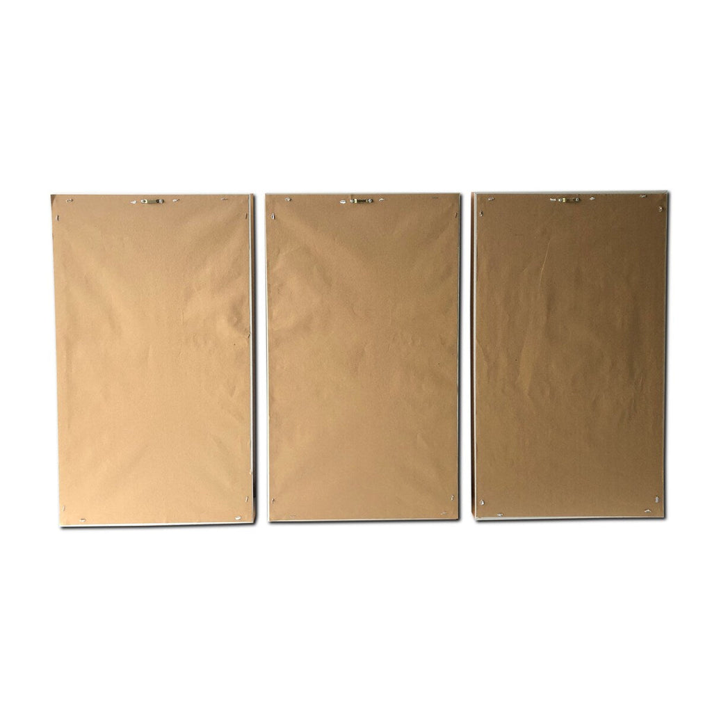 Golden Birds 3 Piece Set Print on Gold Floating Framed Canvas Wall Art