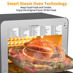 Geek Chef 26 QT Steam Air Fryer Toast Oven Combo , 50 Cooking Presets ,Black Stainless Steel