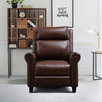 Genuine Leather Push Back Recliner Chair with Comfortable Arms and Back