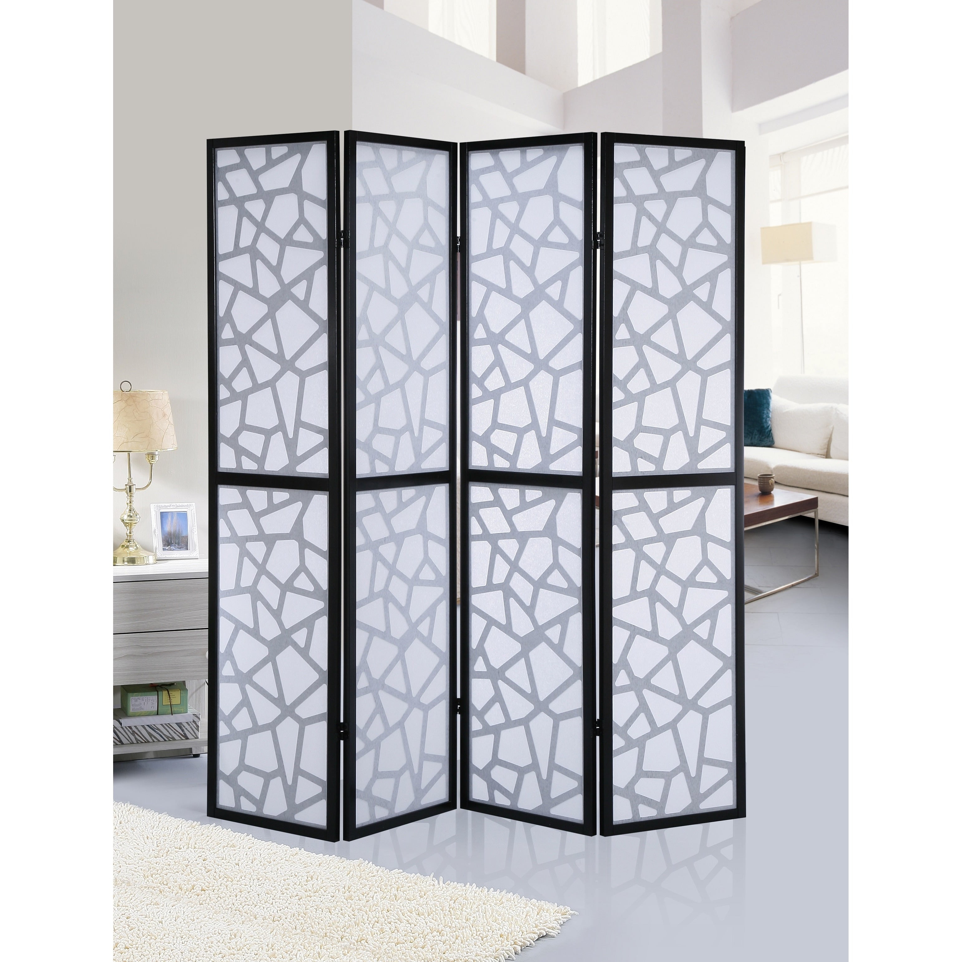 Roundhill Furniture Giyano 4-panel Screen Room Divider