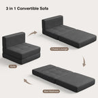 3 in 1 Convertible Flip Chair, Fold Down Chair, Flip Out Lounger Sleeper Bed