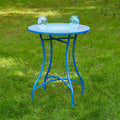 Glitzhome Outdoor Metal Folding Bistro Set 3PCS Patio Table Chairs