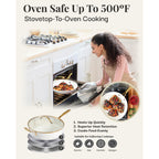 Gotham Steel Cream Pots and Pans 15 Piece Ultra Nonstick Ceramic Cookware Set with Utensils