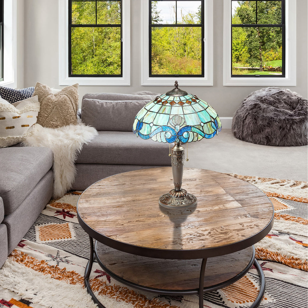 Gracewood Hollow Asdreni 20-inch Stained Glass Tiffany Lamp - 14L x 14W x 20.25H