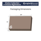 Grain Wood Furniture Shaker 2-drawer Solid Wood Nightstand