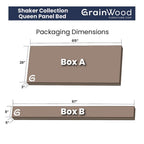 Grain Wood Furniture Shaker Solid Wood Panel Platform Bed
