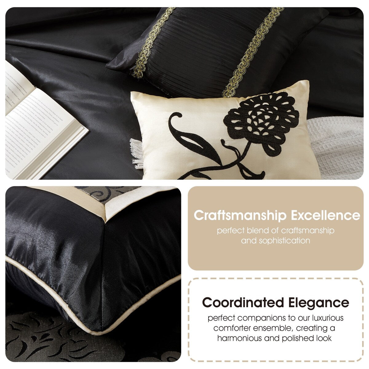 Nanshing Brie 9 Piece Floral Jacquard Comforter Set