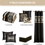 Nanshing Brie 9 Piece Floral Jacquard Comforter Set