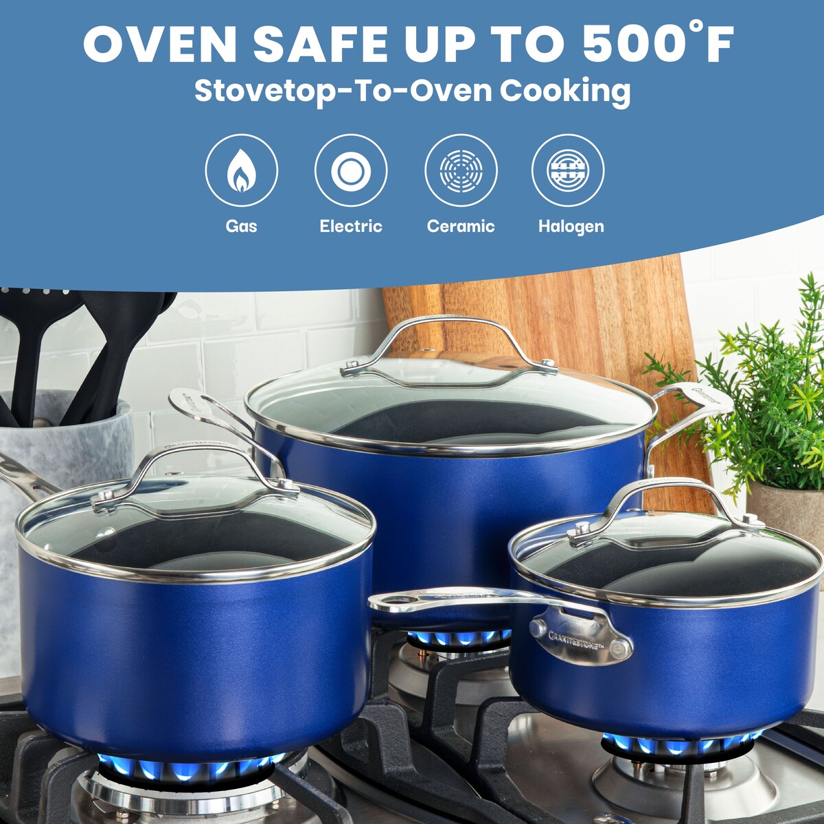 Granitestone Blue 20 Pc Nonstick Cookware Set