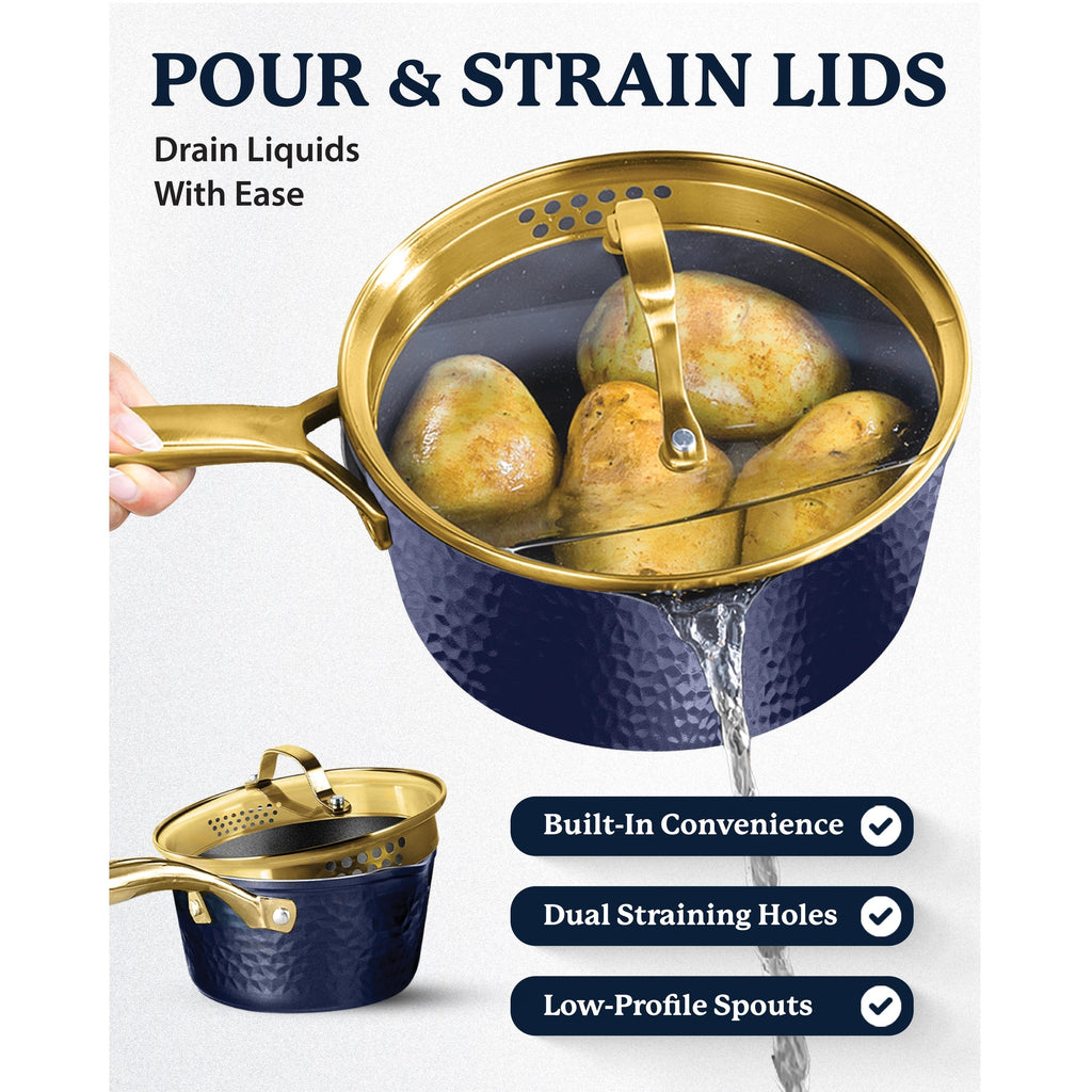 Granitestone Charleston Hammered 15 Piece Nonstick Cookware Set