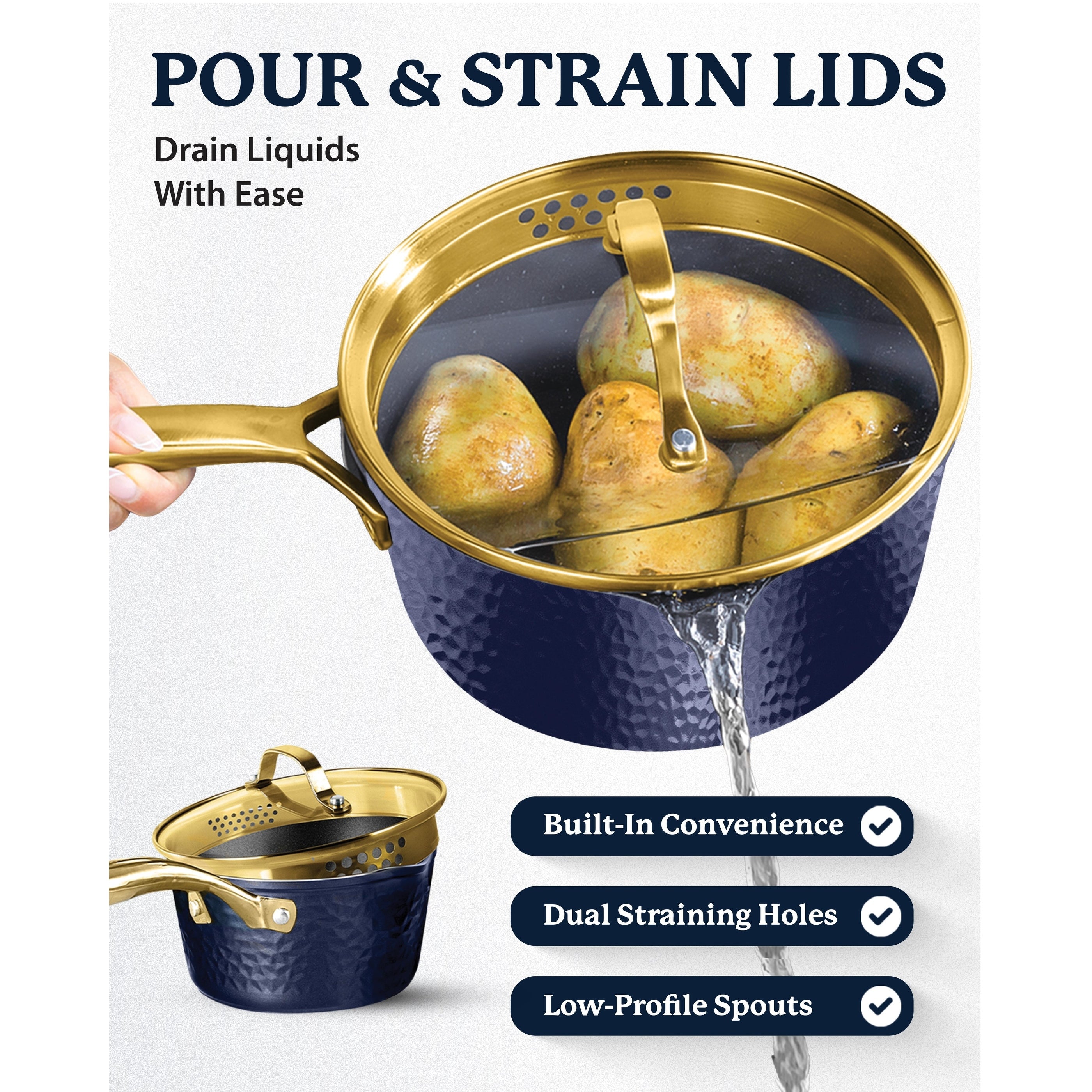 Granitestone Charleston Hammered 15 Piece Nonstick Cookware Set
