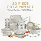 Granitestone Desert Cream 20 PC Nonstick Cookware and Bakeware Set