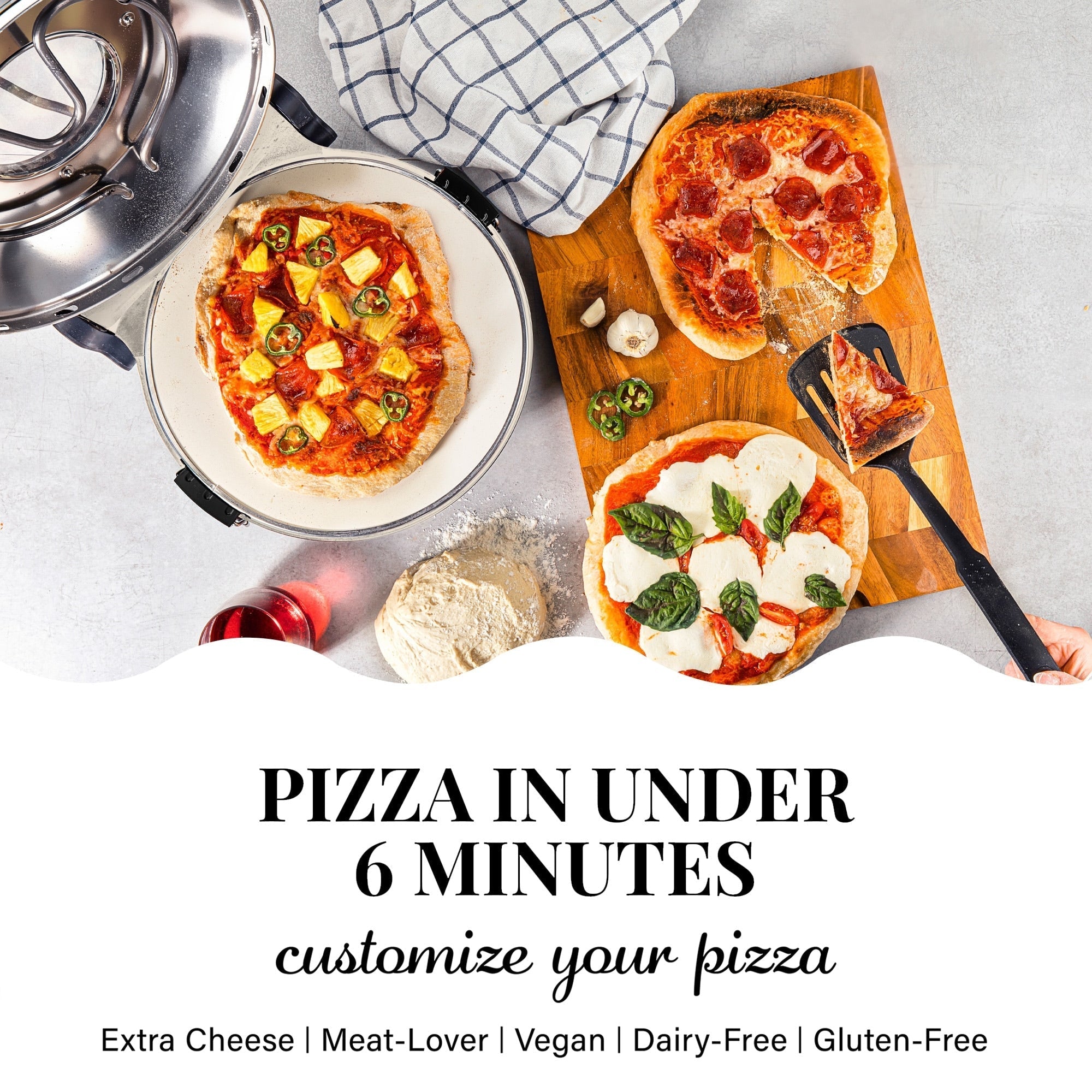 Granitestone Piezano Indoor/Outdoor Electric Pizza Oven w Ceramic Stone