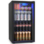Gymax 120 Can Beverage Refrigerator Beer Wine Soda Drink Cooler Mini