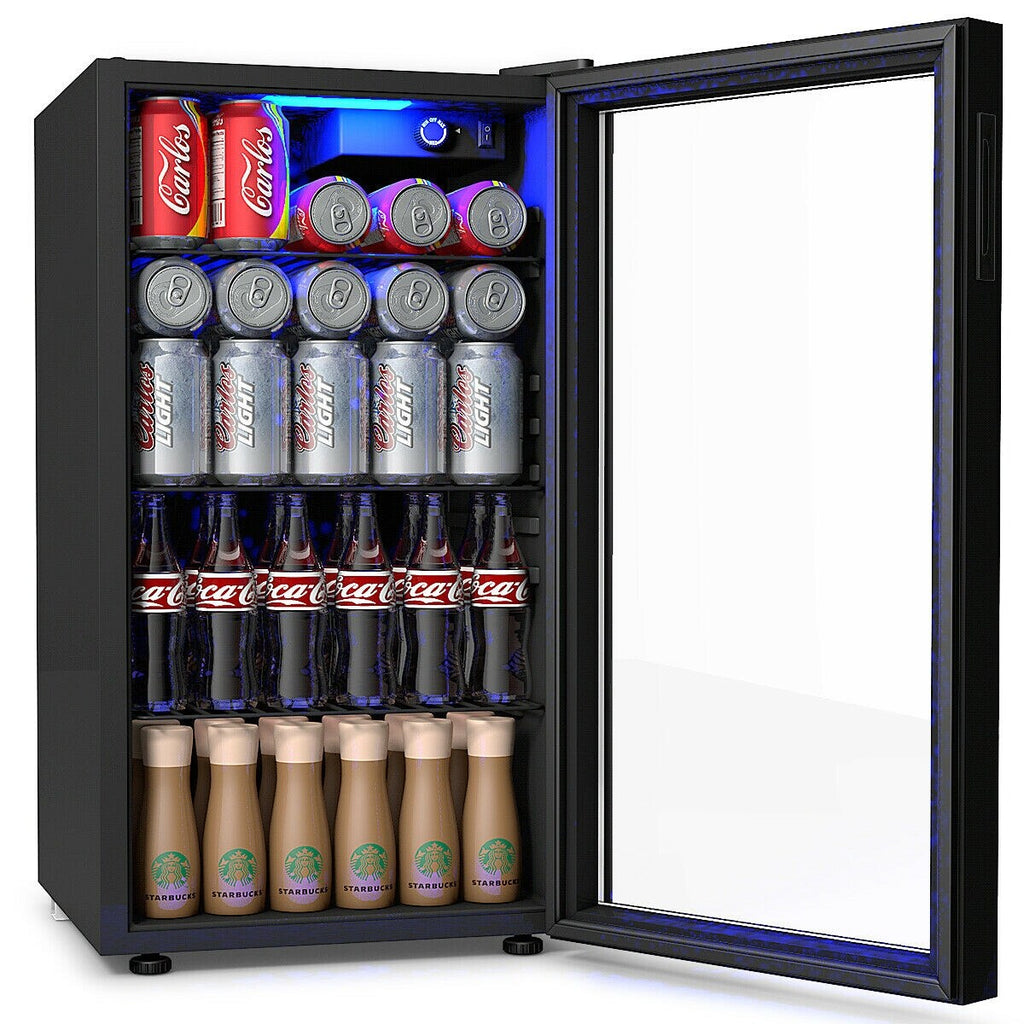 Gymax 120 Can Beverage Refrigerator Beer Wine Soda Drink Cooler Mini