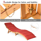 Gymax 2PCS Outdoor Folding Chaise Eucalyptus Lounge Chair w/ - See Details