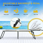 Gymax Folding Beach Lounger Chaise Lounge Chair w/ Pillow 4-Level