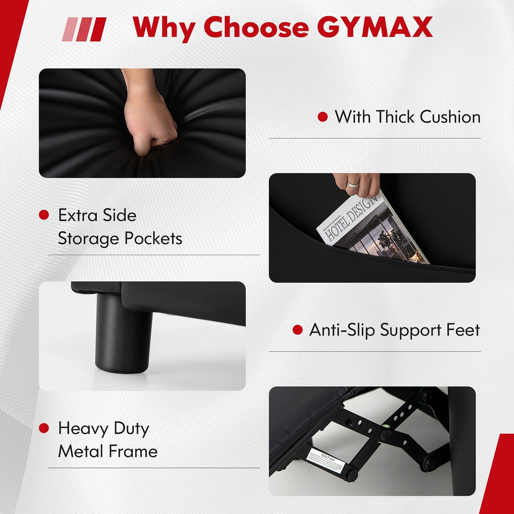 Gymax Massage Gaming Recliner Chair PU Leather Single Recliner Sofa