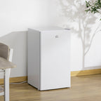 HOMCOM 3.2 Cu.Ft Mini Fridge with Freezer, Single Door Compact Refrigerator with Adjustable Thermostat for Bedroom