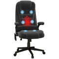 HOMCOM 6 Point Vibrating Massage Office Chair with Heat, Velvet High Back Executive Office Chair with Reclining Backrest