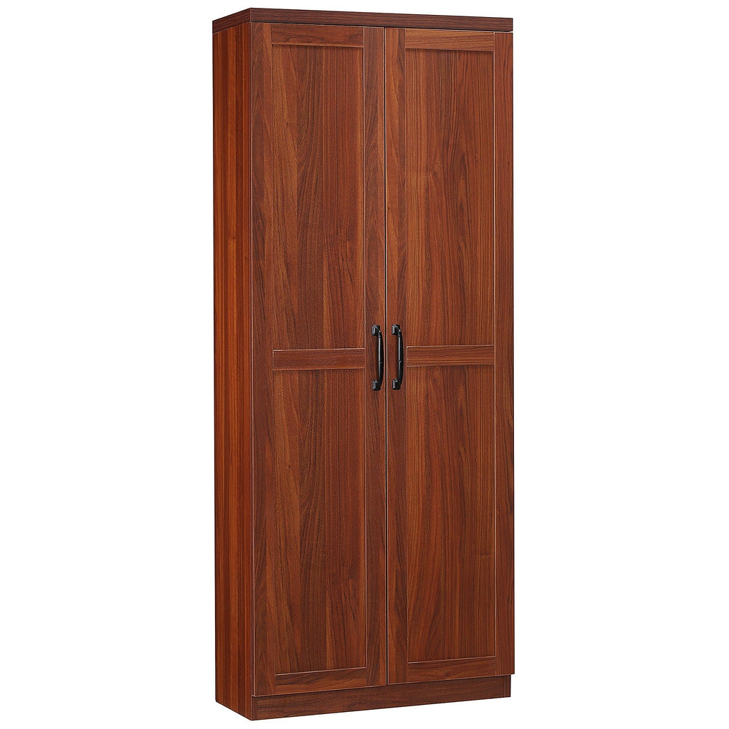HOMCOM 63 2-Door Kitchen Pantry, Freestanding Storage Cabinet with 5-tier Shelving and 2 Adjustable Shelves for Dining Room