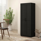 HOMCOM 63 2-Door Kitchen Pantry, Freestanding Storage Cabinet with 5-tier Shelving and 2 Adjustable Shelves for Dining Room