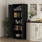 HOMCOM 63 2-Door Kitchen Pantry, Freestanding Storage Cabinet with 5-tier Shelving and 2 Adjustable Shelves for Dining Room
