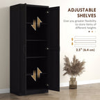 HOMCOM 63 2-Door Kitchen Pantry, Freestanding Storage Cabinet with 5-tier Shelving and 2 Adjustable Shelves for Dining Room