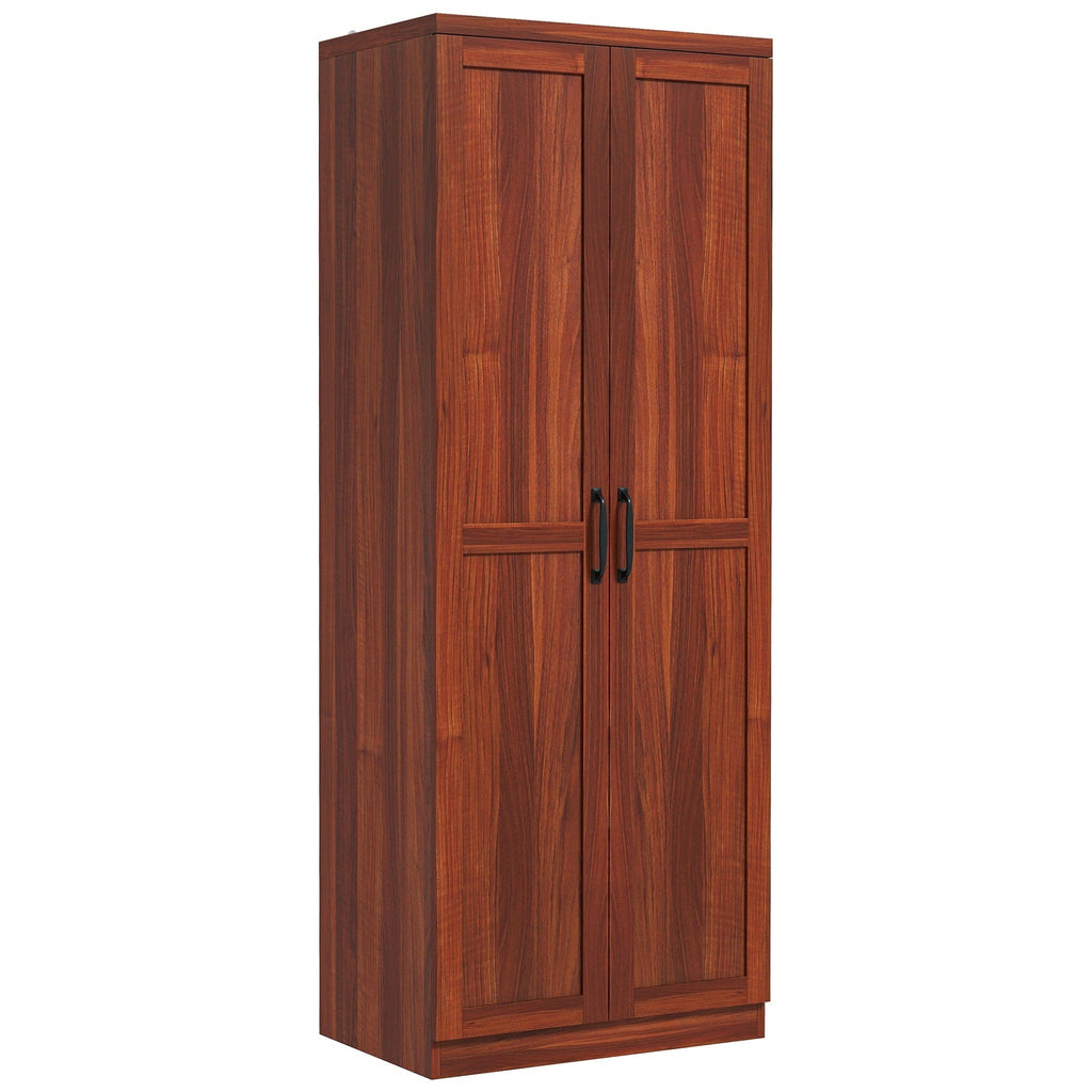 HOMCOM 63 2-Door Kitchen Pantry, Freestanding Storage Cabinet with 5-tier Shelving and 2 Adjustable Shelves for Dining Room