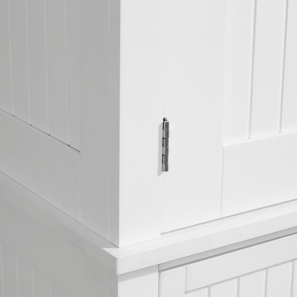 HOMCOM 72 Traditional Freestanding Kitchen Pantry Cabinet Cupboard with Doors and 3 Adjustable Shelves, White
