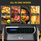 HOMCOM Large Air Fryer Oven with Family Size, Countertop Oven Cooking Gift - 12.5 x 13.25 x 14.5