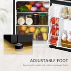 HOMCOM Double Door Mini Fridge with Freezer, 3.2 Cu.Ft Compact Refrigerator with Adjustable Shelf, Adjustable Thermostat