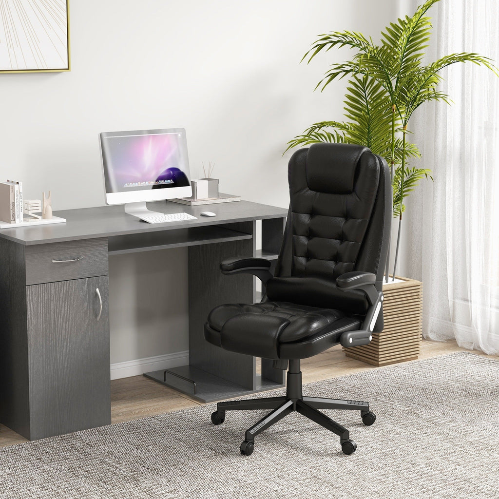 HOMCOM High Back Vibration Massage Office Chair with 6 Vibration Points, Beige