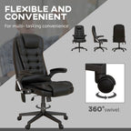 HOMCOM High Back Vibration Massage Office Chair with 6 Vibration Points, Beige