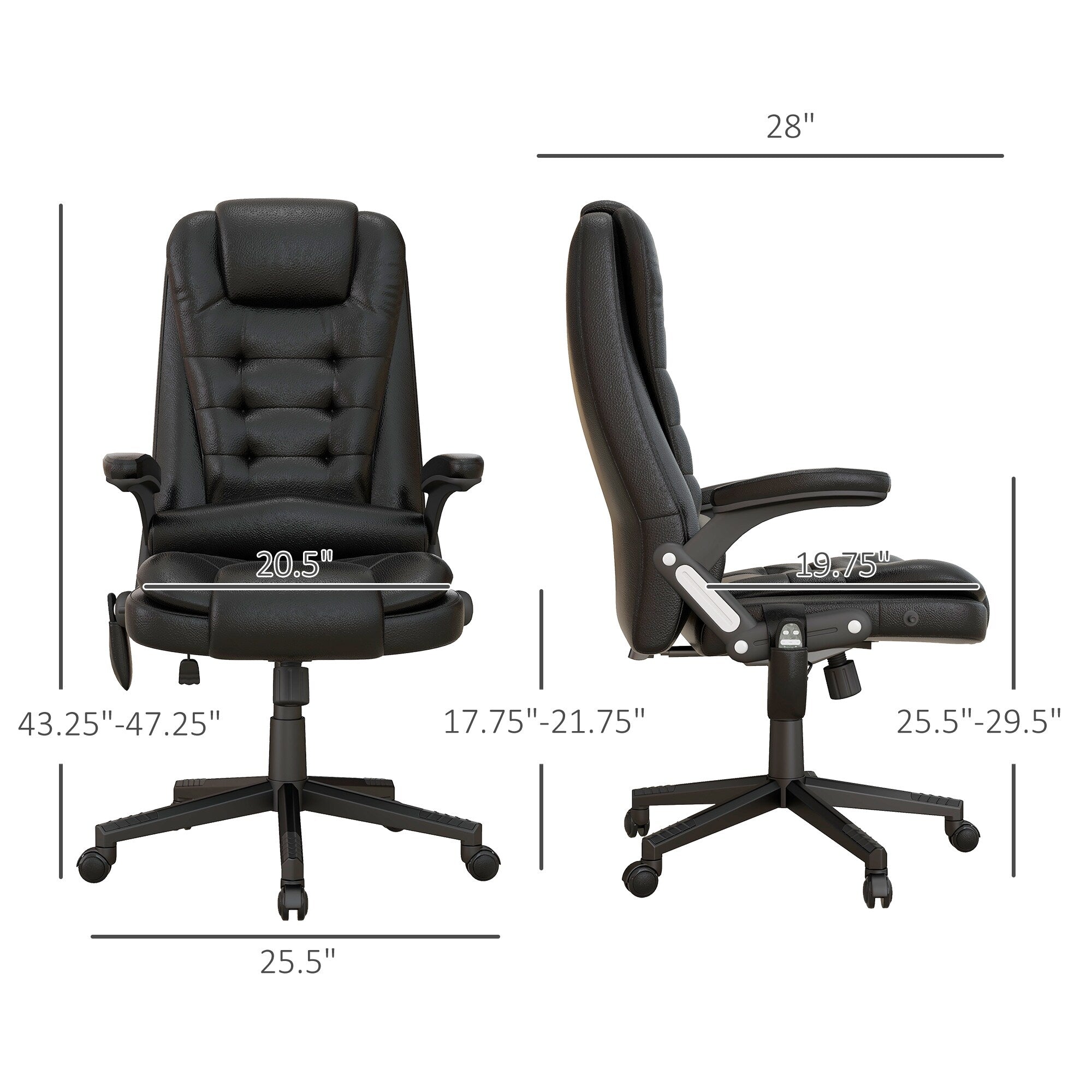 HOMCOM High Back Vibration Massage Office Chair with 6 Vibration Points, Beige